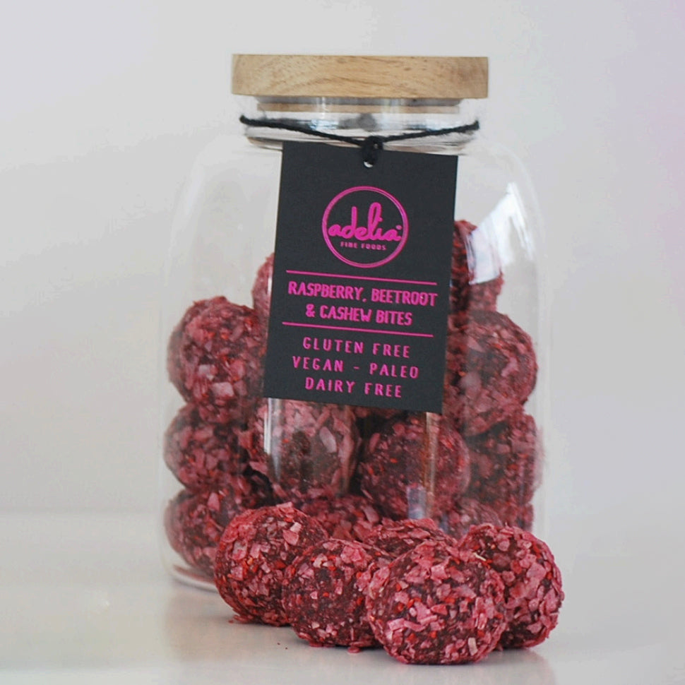 Raspberry, Beetroot & Cashew Bites